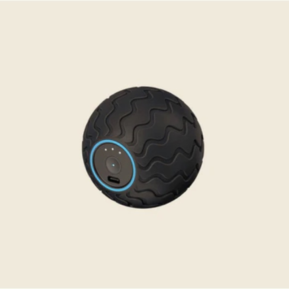 Black Massage Ball with Blue Accents